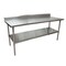 Bk Resources Work Table 16/304 Stainless Steel With Undershelf, 5"Riser 72"Wx30"D CVTR5-7230 - alternate 1